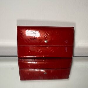 Authentic Louis Vuitton red vernis wallet